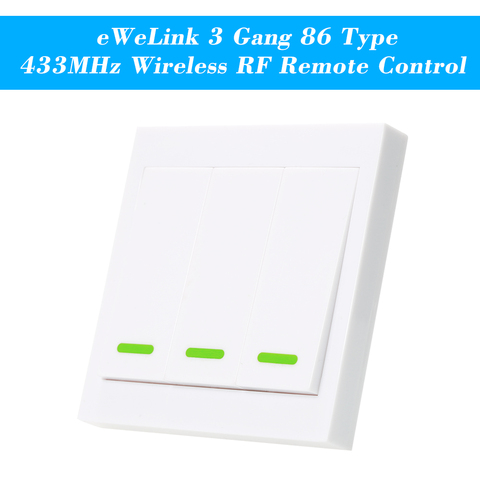 eWeLink Push Button Wall Light Switch Remote Controller 3 Gang 86 Type Panel Switch Smart Home 433MHz Wireless RF Remote Control ► Photo 1/6