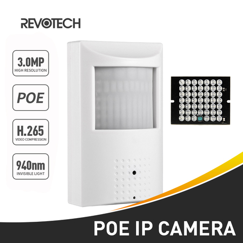 POE 940nm Invisible IR H.265 3MP IP Camera 1296P / 1080P PIR 48 LED Night Vision 3.7mm Indoor Security ONVIF P2P CCTV Cam ► Photo 1/6