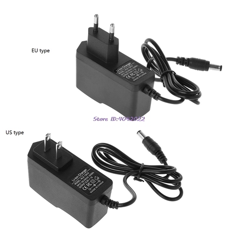 EU/US Plug 12.6V 1A Lithium Battery Charger 18650/Polymer Battery Pack 100-240V 5.5MM x 2.1MM Charger With Wire Lead DC ► Photo 1/6
