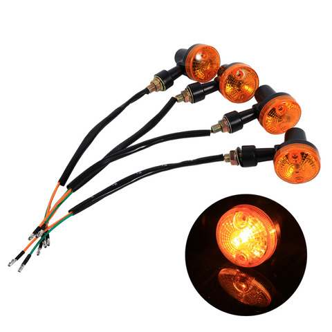 4PCS/Set Universal Motorcycle/Motorbike Turn Signal Indicators Blinker Amber Light Bulb 12V ► Photo 1/6