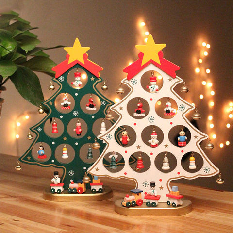 DIY Christmas Ornament Wooden Christmas Tree Christmas Hanging Ornament Gift for Children Home Xmas Table Decoration ► Photo 1/4