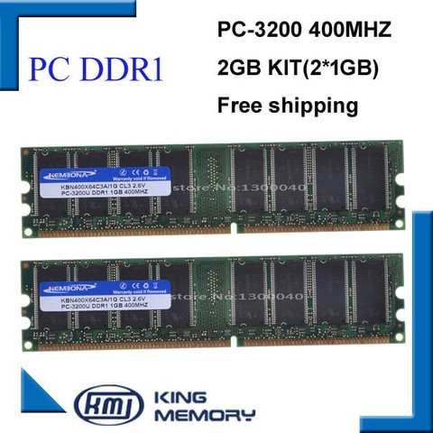 KEMBONA best price Desktop ddr1 400Mhz 2GB(kit of 2x1gb ddr1)PC-3200 KBA400X64C3A/1G ram low density for All Motherboard Desktop ► Photo 1/5