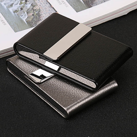 Simple Cigarette Case 1 PC Cigar Storage Box Stainless Steel Multifunction Card Cases PU Tobacco Holder Smoking Accessories ► Photo 1/6