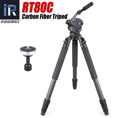 RT80C Professional carbon fiber tripod for DSLR camera video camcorder Heavy duty birdwatching camera stand bowl tripod 20kg max ► Photo 1/6