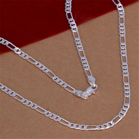 N102 Free shipping Popular Beautiful fashion Elegant  silver color  charm 4MM WOMEN LADY nice chain hot Necklace jewelry ► Photo 1/3