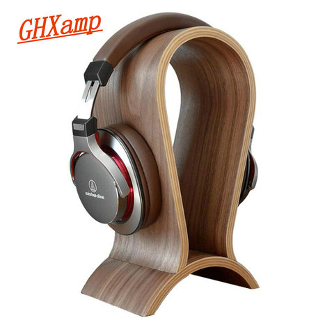 Ghxamp Headphone Stand Headset Holder Universal Walnut Wood Arch Shape Earphone Hanger Desk Display Shelf Rack For Headphoe 1pc ► Photo 1/6