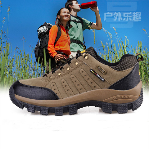 Mens Mountain Hiking Boots Waterproof Woman Trekking Shoes Cow-suede Leather Climbing Sport Sneakers Outdoor Shoes ► Photo 1/6