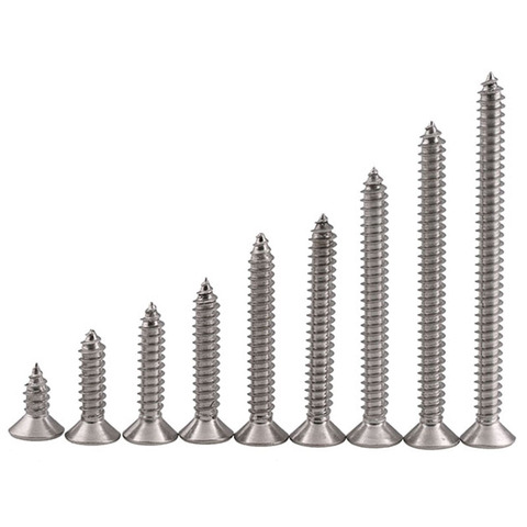 GuHua Cross Countersunk Head Long Self Tapping Screw M4M5M6 phillips Flat Head KA Long Wood Screw 316 Stainless steel 10PCS ► Photo 1/6