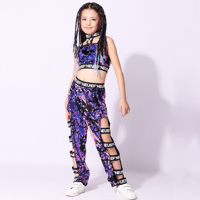Kids Girls Sequins Hip-hop Jazz Dance Pants Stage Performance Dance Trousers