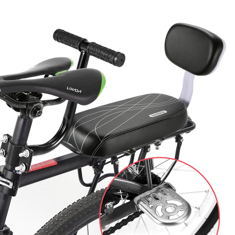 Bike Saddle Bike Child Seat with Back Rest Bicycle Back Seat MTB Bicycle Rear Rack Saddle PU Leather Cushion For Cycling Parts ► Photo 1/6