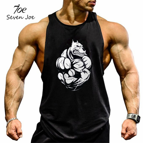 Seven Joe Cotton Gym Tank Tops Men Sleeveless Tanktops For Boys Bodybuilding Clothing Undershirt Fitness Stringer workout Vest ► Photo 1/6