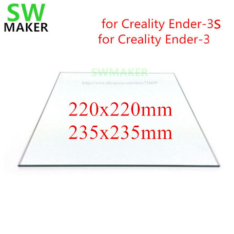 SWMAKER 220/235mm Borosilicate Glass Bed 3mm /4mm thickness for Creality Ender-3/3S 3D printer part mat surface Heated Bed ► Photo 1/1