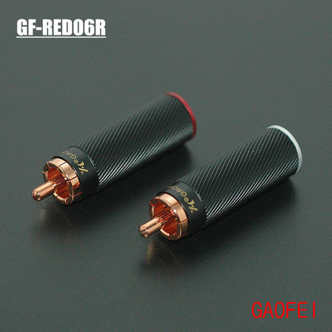 Hifi audio gaofei GF-RED06R Red copper RCA plug socket connector  4pcs ► Photo 1/1