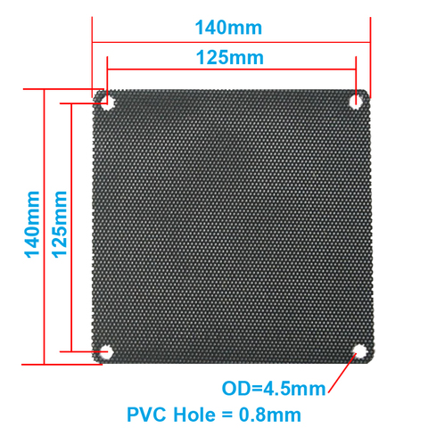 5pcs/lot 14CM Computer Mesh Black PVC PC Case Fan Cooler Dust Filter Dustproof Case Cover,140x140mm ► Photo 1/6