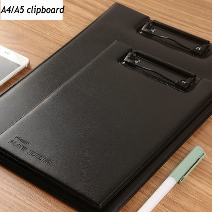 Quality PU Leather Folding Clipboard A4 A5 Paper Clip Board Office Writing Pad ► Photo 1/6
