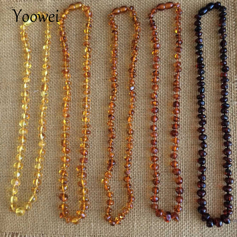 Yoowei Wholesale Natural Baltic Amber Necklace for Baby Adult 100% Real Irregular Baroque Amber Original Amber Baby Chip Jewelry ► Photo 1/6