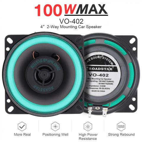1pcs Universal 4 Inch 100W Car HiFi Coaxial Speaker Vehicle Door Auto Audio Music Stereo Full Range Frequency Speakers ► Photo 1/6