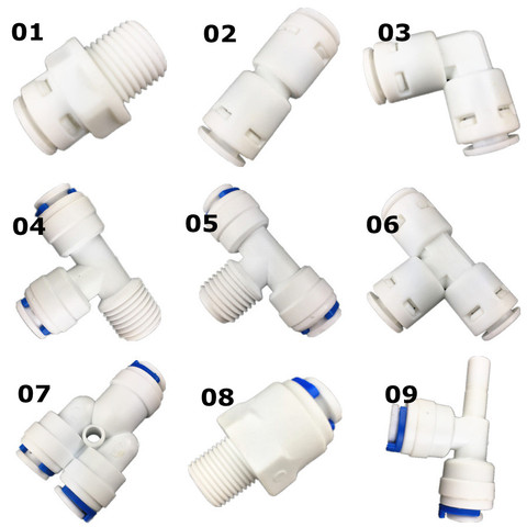 Water purifier parts Hose Tube Quick Connection pipe fittings RO Water Connector Reverse Osmosis Aquarium System T type Y-shape ► Photo 1/6