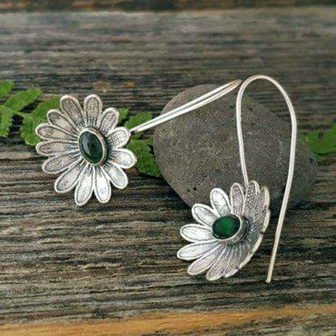 Vintage Ethnic Flower Drop Hanging Earring for Women 2022 Fashion Lovely Ear Pendant Dangle Earrings Jewelry Accessories O5E687 ► Photo 1/6