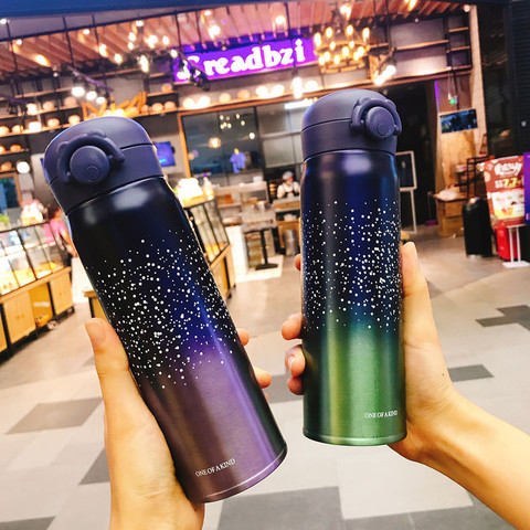 New 350ml/500ml 304 Stainless steel Starry Sky Office Vacuum flask Portable Mug Travel Water Bottle Fruit Juice Thermos Cup ► Photo 1/6