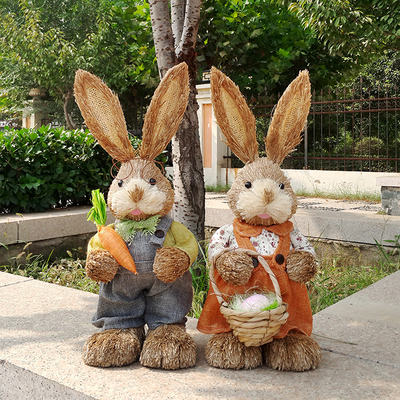 45cm high Mori straw rabbit. Simulation animal Easter rabbit decoration ornaments wedding shooting props, ► Photo 1/1