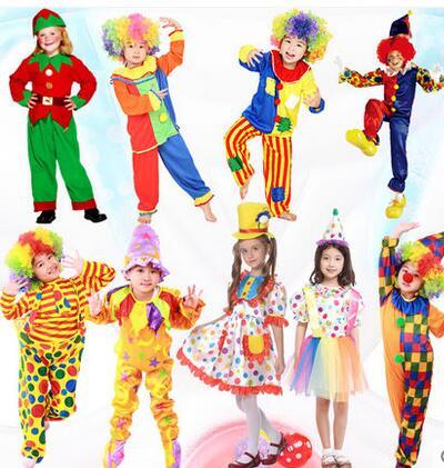 2016 Harlequin Clothing+Nose Halloween Costumes Funny Kids Circus Clown Naughty Harlequin Uniform Fancy Cosplay Dress Boys Girls ► Photo 1/1