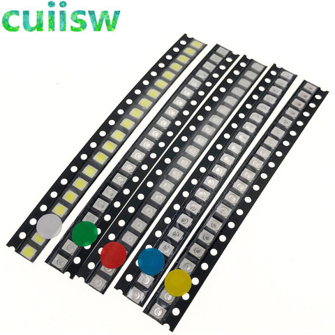 Free shipping (100pcs/lot) SMD 0805 LED Assortment Kit, Ultra Bright,, White/Blue/Green/Yellow/Red, Light Emitting Diode ► Photo 1/6