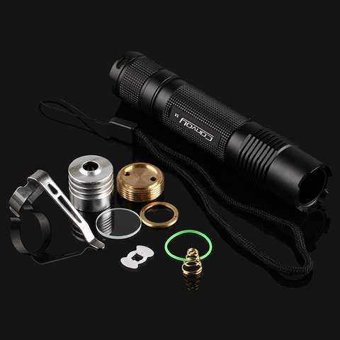 Convoy S8 flashlight host ,include OP reflector,pill,head O ring,glass,spring,lanyard,stainless steel clip ► Photo 1/6