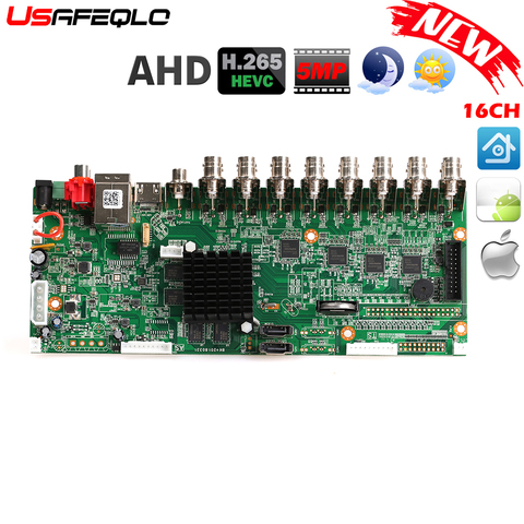 Newest H.265 AHD DVR board for AHD 5MP 4MP 1080P 720P Camera save big RAM HDD Xmeye Onvif CCTV DVR Board 16 Channel AHD DVR ► Photo 1/1