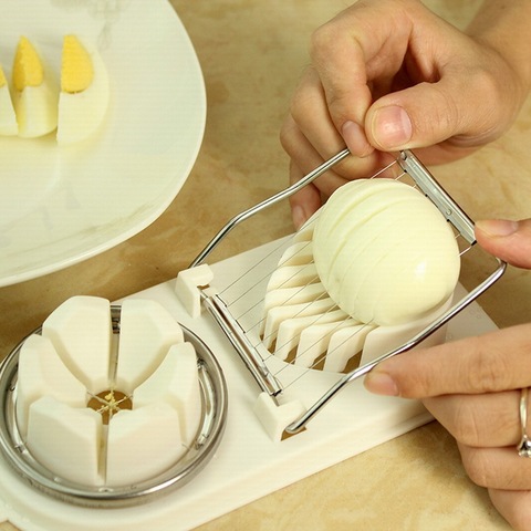 2 In 1 Egg Slicer Tools Stainless Steel Egg Cutter Multifunction Egg Slicer  Sectione Cutter Mold Edges Gadgets
