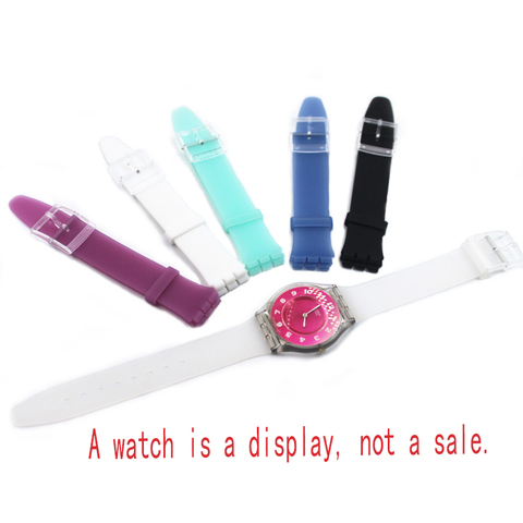 Watch accessories Silicone strap 16mm pin buckle for Swatch skin series SFK397 SFK360 SFK361 children's ladies watch band ► Photo 1/6
