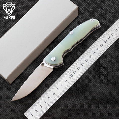 MIKER tabargan95 knife 9Cr18Mov blade Jade handle axis system outdoors Survival camp hunt Tactical pocket knives tools ► Photo 1/1