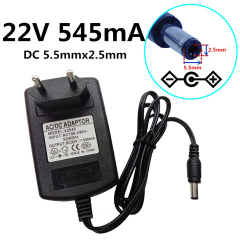 22V 0.545A universal AC DC Converter Power Supply Adapter 22 volt 545mA Adaptor DC 5.5mm*2.5mm and 5.5x2.1mm EU/UK/US/AU plug ► Photo 1/6