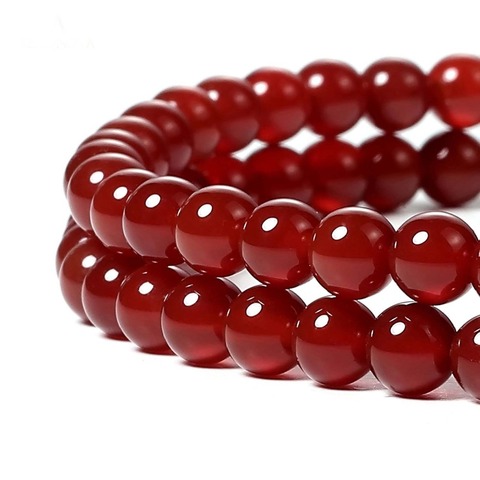 4-12mm AAA+ Red Agates Natural Stone Beads for Jewelry Making Round Loose Strand Beads DIY Charm Bracelet Pick Size 15