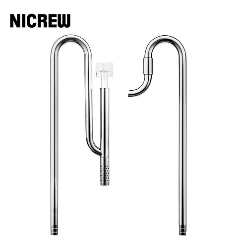 NICREW Aquarium Lily Pipe with Surface Skimmer Inflow and Outflow Stainless Steel for Aquarium Filter Planted Fish Tank Filter ► Photo 1/6