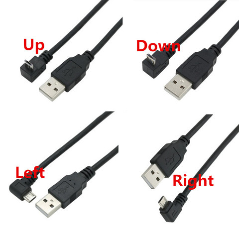 USB 2.0 Male to Micro USB Up & Down & Left & Right Angled 90 Degree Cable for Cell Phone Tablet MicroUSB Angled Cable 0.25m/1.5m ► Photo 1/2