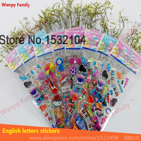 3Pcs/Lot Musical instrument stickers Piano Guitar music note bubble sticker For children's Band gift DIY decor stickers ► Photo 1/6