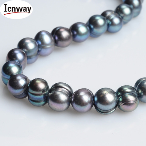 Natural A black freshwater Pearl 9-10mm For Jewelry Making 15inches DIY necklace bracelet earring FreeShipping Wholesale ► Photo 1/1