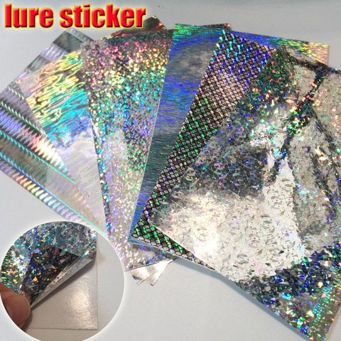 NEW fishing lure sticker fish skin, DIY jig stickers fly tying materials, big size 100mm x 150mm 6papers/lot ► Photo 1/5