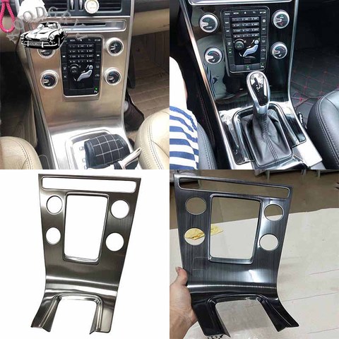 stainless steel Central control adjustment panel frame cover decorative stickers Fit For Volvo XC60 2012-2017 Car Styling ► Photo 1/5