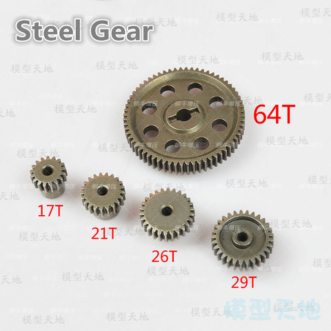 11184 Steel Metal Spur Diff Differential Main Gear 5MM 64T Motor Pinion Gears 3.17MM 17T 21T 26T 11119 11181 11176 11189 HSP Car ► Photo 1/1