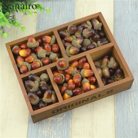 Cheap 20pcs 3cm Acorns Mini Artificial Fake Foam Fruits and Vegetables Berries Flowers For Wedding Christmas Tree Decoration ► Photo 1/6