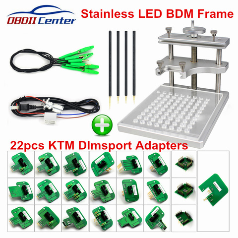 Full BDM Frame Aluminium Adapter For Ktag KESS Galletto Fgtech V54 Metal Steel LED BDM Frame Kit With 22pcs Adapters For BDM100 ► Photo 1/6