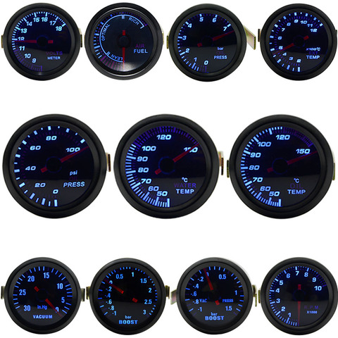 52mm Boost/Vacuum/Water Temp/Oil Temp/Oil Press/Voltage/Tachometer/Air Fuel Ratio/EGT Gauge Analog Blue Led+ 52MM Gauge Pods ► Photo 1/6