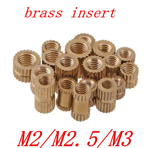 100pcs/lot Brass insert M2 M2.5 M3 Through thread brass insert nut / knurled nuts for injection moulding ► Photo 1/1