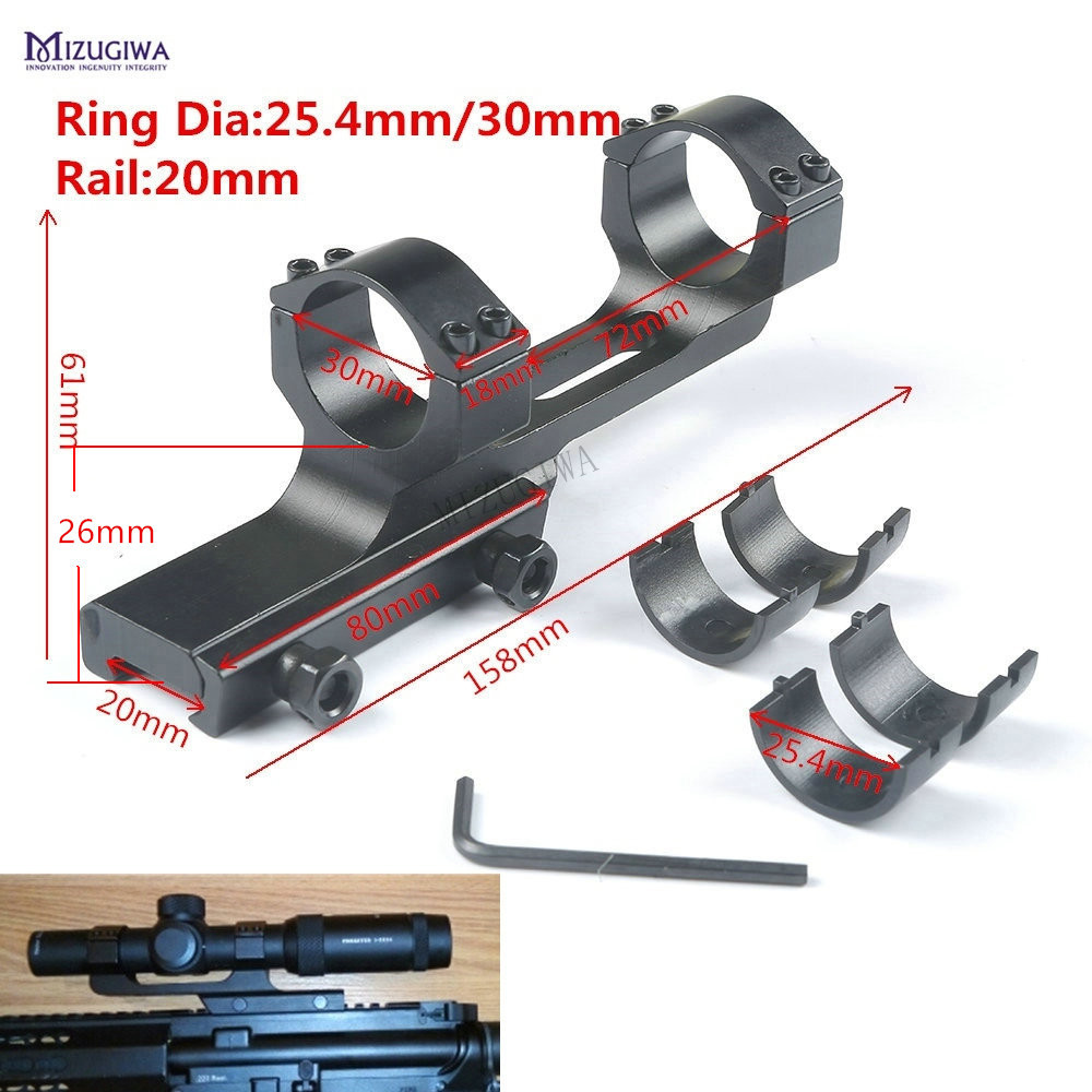 Heavy Duty 25.4mm/30mm Ring 20mm Rail High Scope Mount for Rifle Hunting