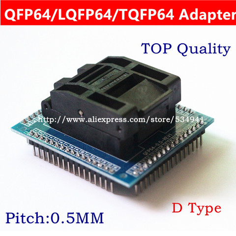 free shipping QFP64 TQFP64 LQFP64 socket adapter IC test socket burning 0.5m programmer STM32 QFP64 socket                       ► Photo 1/6