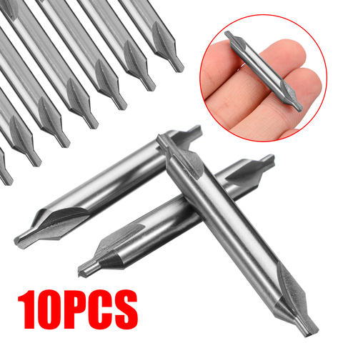 10Pcs/Set 60 Degree Combined Countersink Center Drills Bits 2.5mm High Speed Steel Drill Bit For Hole Machining Reduces Error ► Photo 1/6