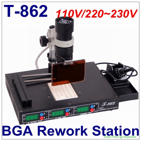 Authorized PUHUI T-862 IRDA SMD & BGA IR Rework Station T-862 IRDA Soldering Welder T862 Infrared SMT Welder T 862 ► Photo 1/5