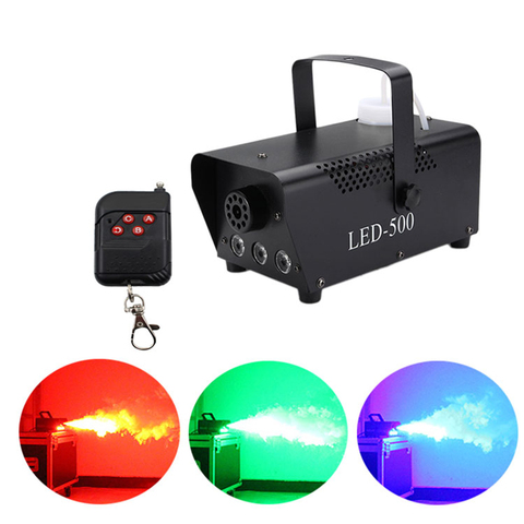 fast shipping disco colorful smoke machine mini LED remote fogger ejector dj Christmas party stage light fog machine ► Photo 1/6